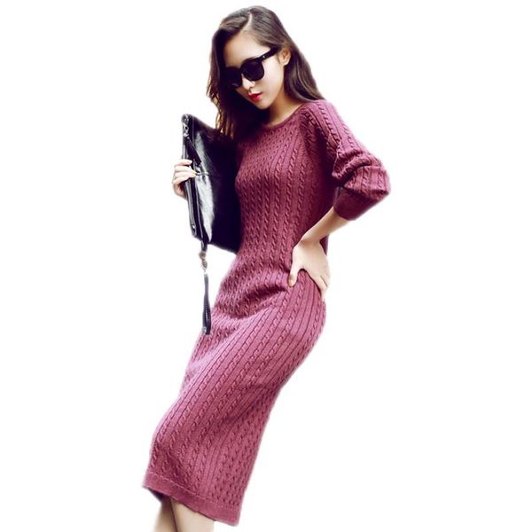 

casual dresses fashion autumn winter women bodycon sweater dress female sheath o-neck slim bottoming pullovers office lady knitted knitwear, Black;gray