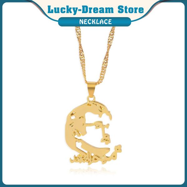 

pendant necklaces fashion country map qatar necklace for women girls gold color the charm jewelry accessories gifts, Silver