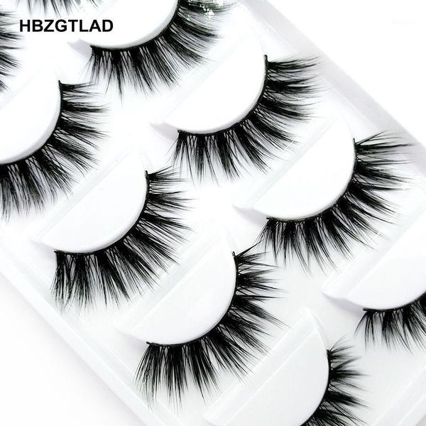 

5 pairs 100% real mink eyelashes 3d natural false lashes soft eyelash extension makeup kit cilios 021