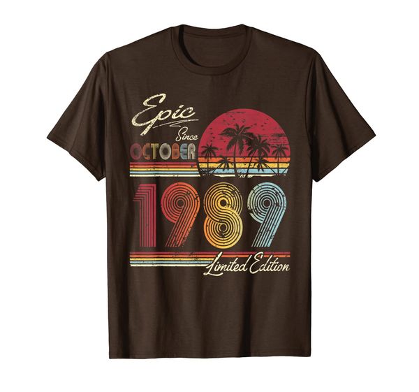 

epic since october 1989 t-shirt 30th birthday gift 30 years t-shirt, White;black