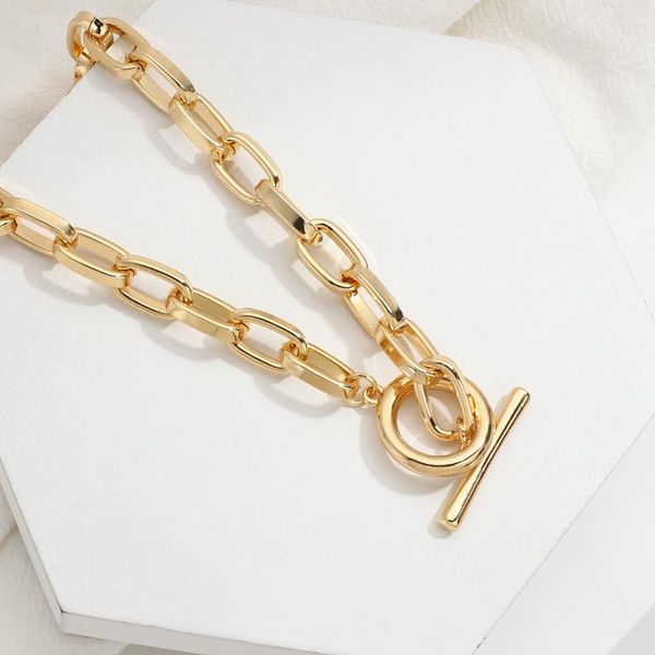 

gothic lock pendant choker necklace for women wedding punk minimalist gold color long chain base jewelry gift chains, Silver