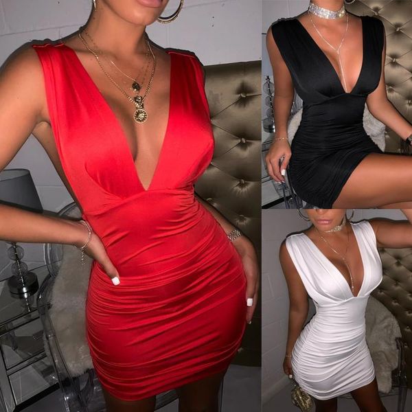 

womens dresses for women undefined vintage prom sleeveless deep v slim mini dress christmas party robe vestidos, Black;gray