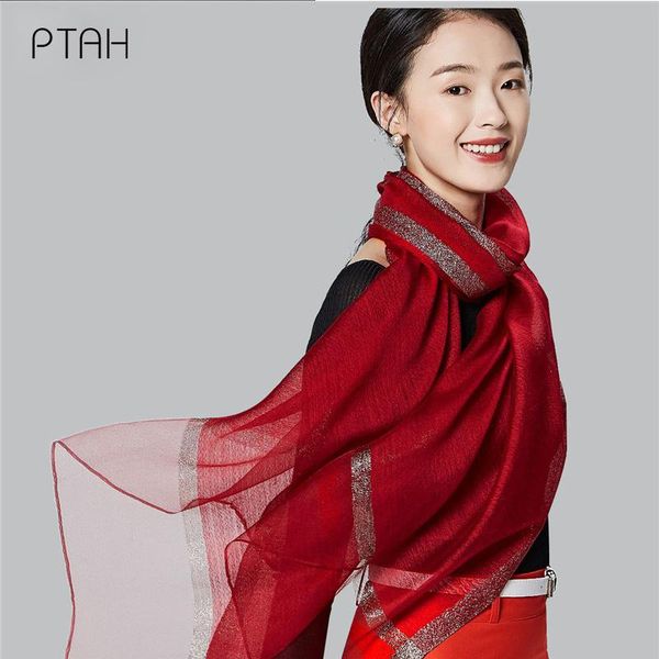

scarves [ptah] fashion scarf female models silk large shawl mulberry spring and winter warm, Blue;gray