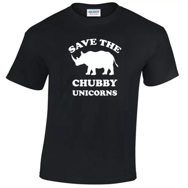 

save the chubby unicorns t-shirt men's s-5xl rhino fun gift, White;black