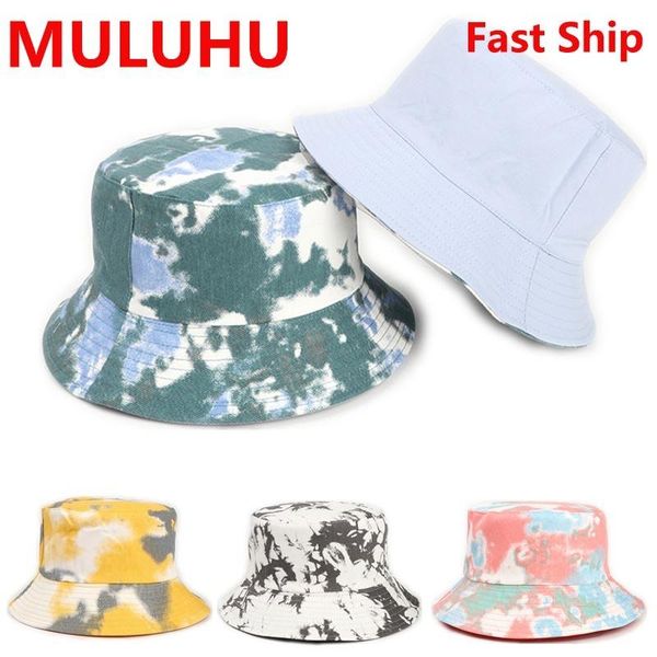 

wide brim hats gorro playa tie dye printing men women cotton double-sided cap summer panama fashion fold sun fishing fisherman casquette, Blue;gray