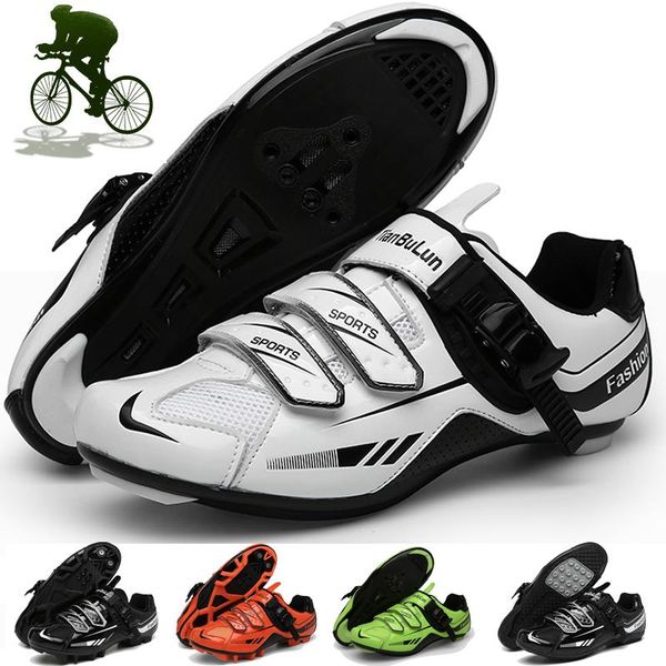

men cycling shoes sapatilha ciclismo mtb women self-locking spd cleats bicycle outdoor road bike racing sneakers footwear, Black