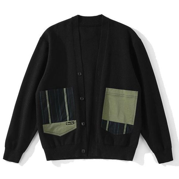 

men's sweaters knitted cardigan fall 2021 sweater jacket loose casual -4x, White;black