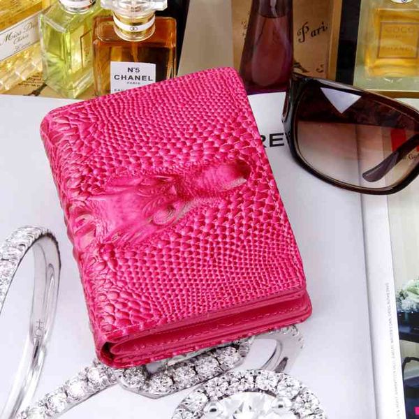 

wallet women's purse short pu bright leather zero handbag, Red;black