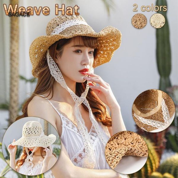 

summer folding sun hats for women man leisure hat straw beach fashion uv peotection travel cap mesh capa310 outdoor, Black;white