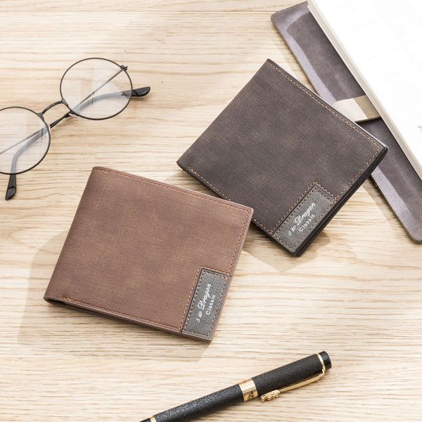 

the wallet men's leisure multi card short thin wallet, Black
