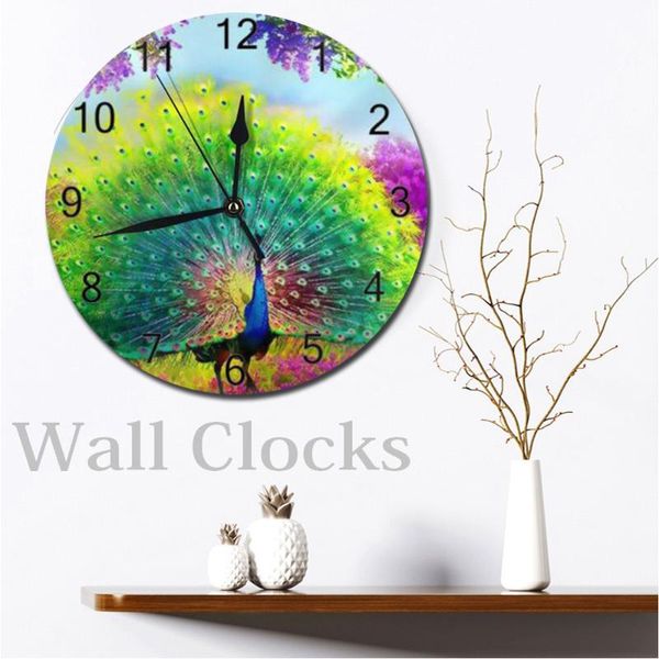 

wall clocks butterflies 25cm big round wall-clocks decor numeral digital dial mute silent battery operated for bedroom