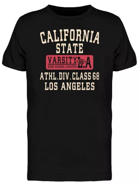 

california state varsity men's tee -image by shutterstock, White;black