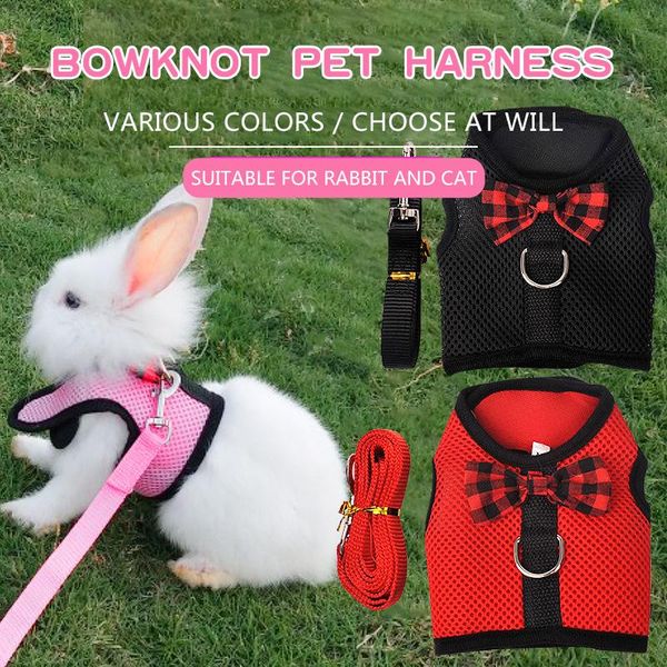 

cat collars & leads cute pet harness and leash set soft mesh breathable vest for puppy chest strap collar outdoor walking training supplies