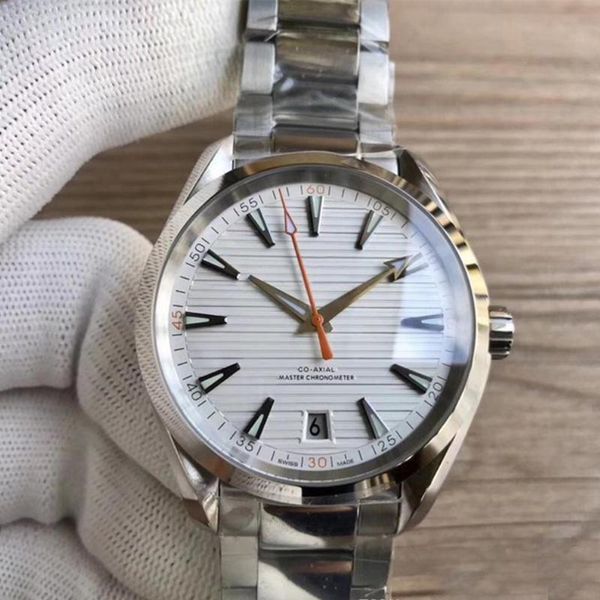 

wristwatches classic mens watch waterproof silver black stainless bezel men sapphire automatic mechanical man watches 40mm master, Slivery;brown