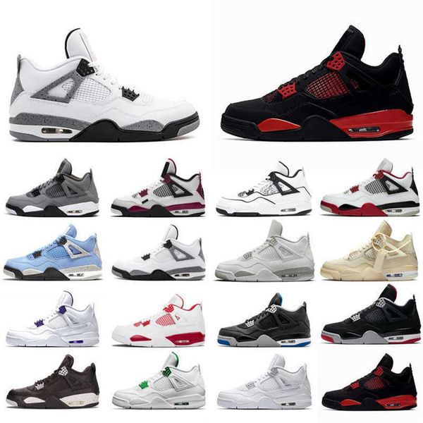 

new basketball shoes 4s man woman black cat court purple alternate motorsport orange metallic white cement pure money size 36-45 gooda10