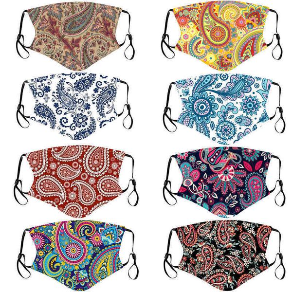 

factory outlet s cashew blossom adjustable ear hanging cotton type printing protection washable dust and haze proof cloth mask