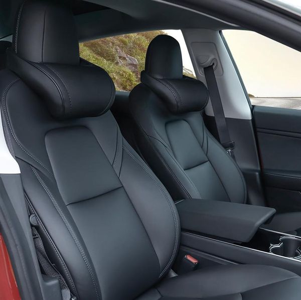 Almofadas de assento 2021 All PU Leather Car pescoço Almofadas Confortáveis ​​Universal Auto Cabeça Resto Chefão Crego da Cabeça