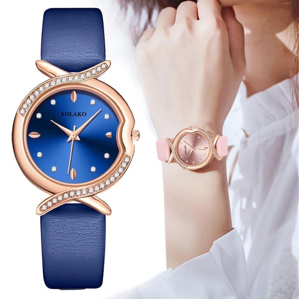 

wristwatches luxury quartz women watches fashion fish tail dial elegant ladies watch simple female clock zegarek damski, Slivery;brown