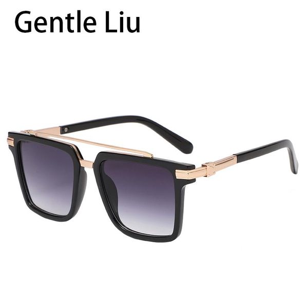

outdoor eyewear retro metal square sunglasses for men's 2021 fashion double beam big frame luxury sun glasses ladies vintage eyeglasses