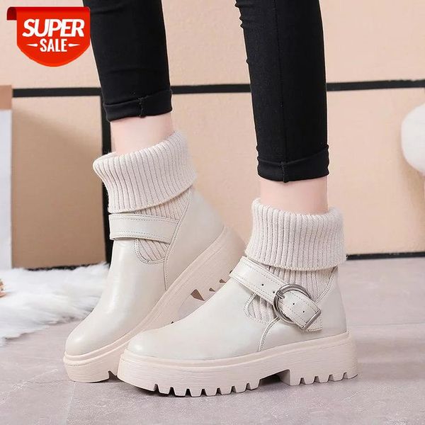 

2019 New Buckle Winter Motorcycle Boots Women British Style Ankle Boots Gothic Punk Low Heel Ankle Boot Women Shoe Plus Size 40 #U17e