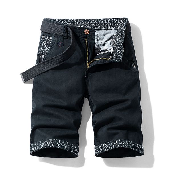

men's pants summer new casual fashion shorts loose five-point cotton solid color, Black