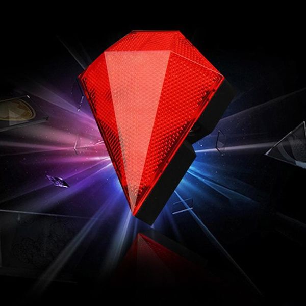 

bike lights bicycle taillight decorations mountain warning rear led rechargeable night abs portable diamond shaped accessories cycling