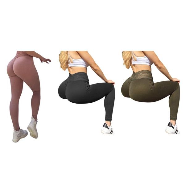 

women's leggings body lifting hip sports yoga pants solid, Black