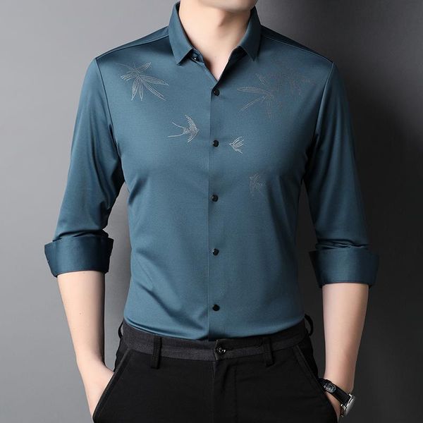 

men's casual shirts 2021 brand long sleeve male social shirt spring fall streetwear fashion dress mens slim regular fit clothes, White;black