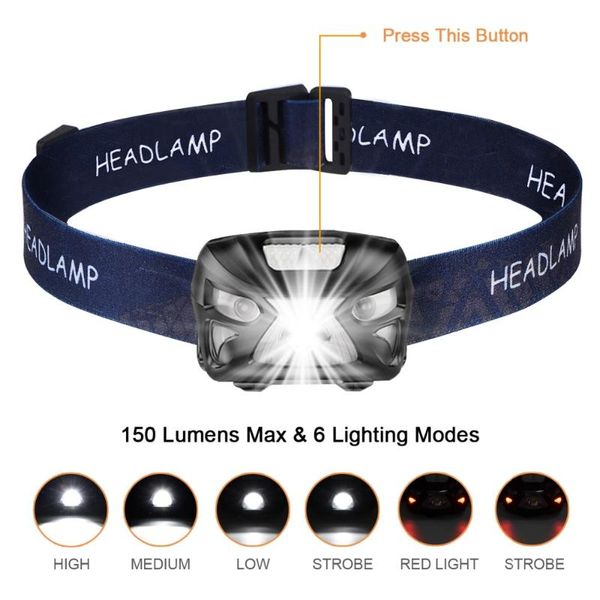 

head lamps t66rs usb rechargeable led headlight waterproof highlight induction red ir motion sensor 300lm light 4 modes torch