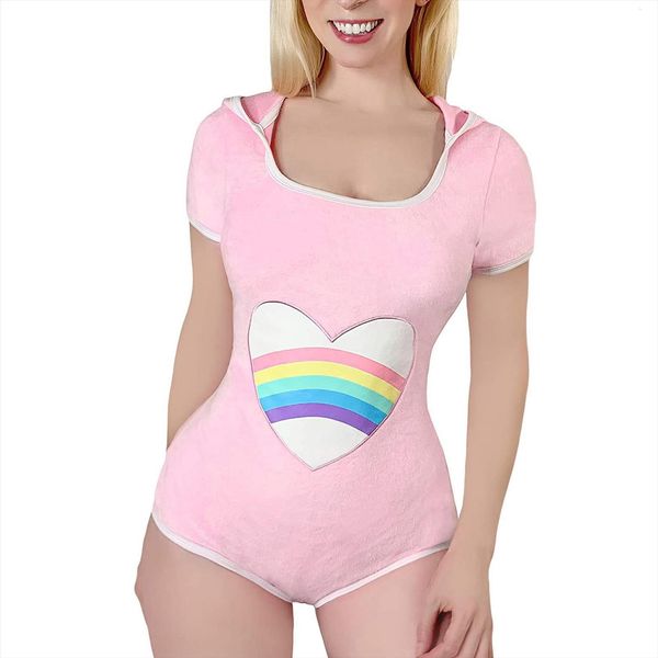 

casual house wear furry pink women rompers bodysuit o neck short sleeve hooded mini shorts bodycon romper, Black;white