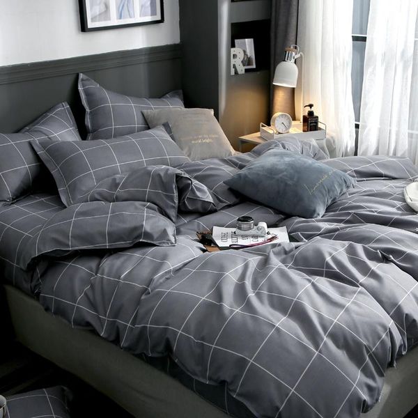 

bedding sets modern king size set bed linen brief plaid print duvet cover single double  bedclothes kid quilt covers