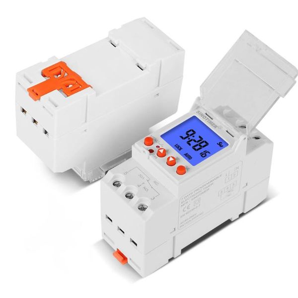 

big lcd display backlight digital weekly programmer 85-265v 1no + 1nc cycle time controller din rail timers