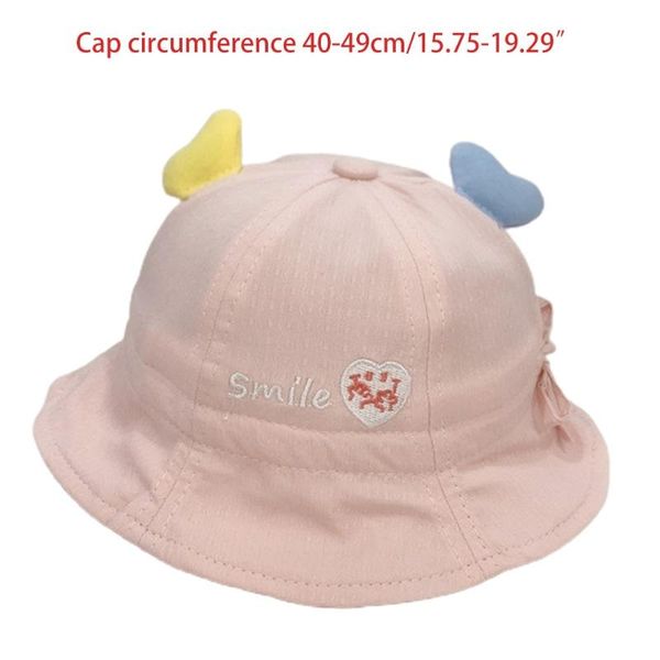 

wide brim hats toddler kids sun protection bucket hat embroidery letters solid color fisherman cap, Blue;gray