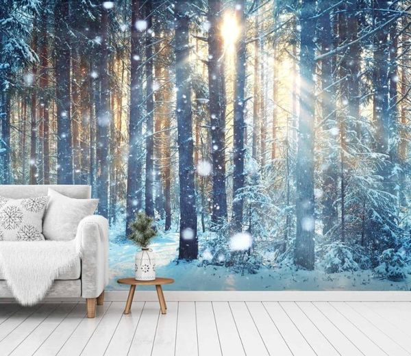 

wallpapers [self-adhesive] 3d snow scene 75548 wall paper mural print decal murals