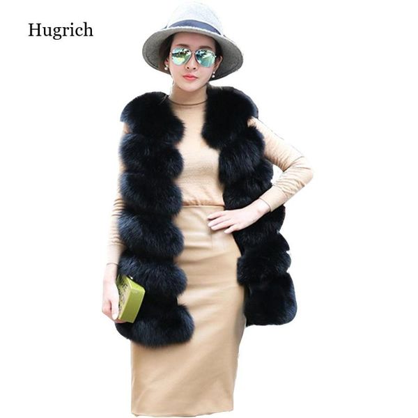 

women's fur & faux women vest coat winter jacket sleeveless manteau femme hiver, Black