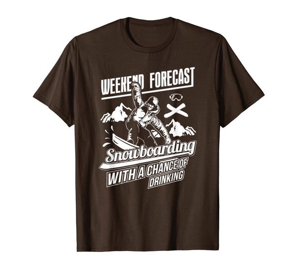 

weekend forecast snowboarding with a chance of drinking pun t-shirt, White;black