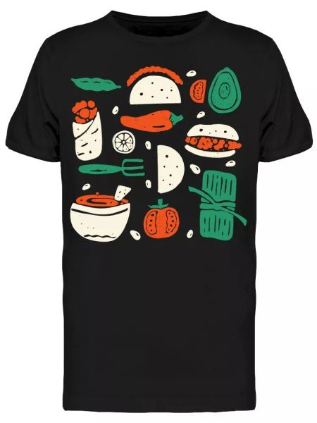 

mexican street food graphic tee men's -image by shutterstock, White;black