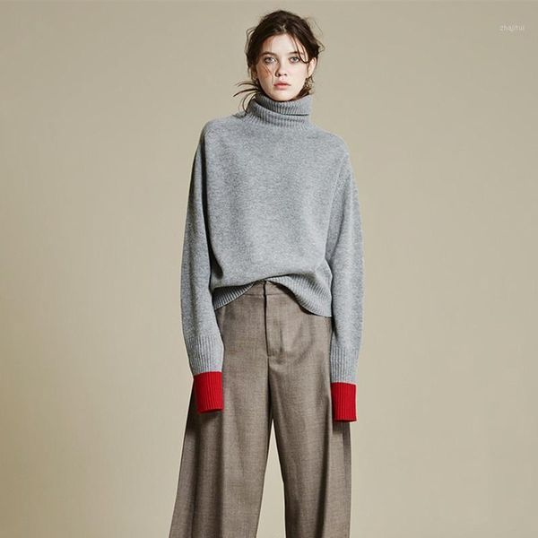 

thick cashmere pullover sweater women 2021 autmun winter streetwear long sleeve jumper robe pull femme hiver knitted turtleneck women's, White;black