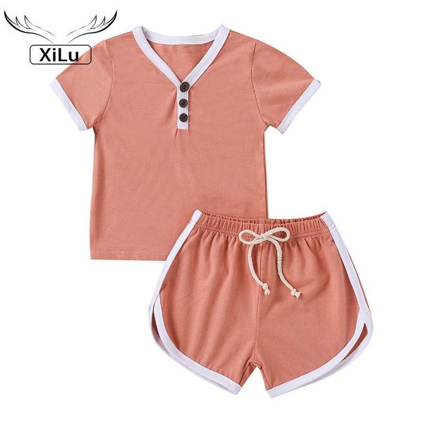 

clothing sets sports and leisure infant toddler solid color stitching two-piece suit girl clothes girls fashion, White