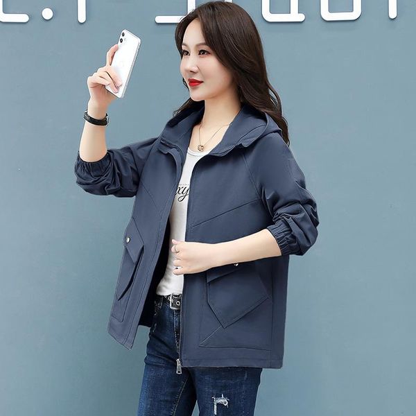 

women's jackets #9324 casual loose hoodies coats women spring autumn long sleeve hooded jacket coat female cotton outwear femme pockets, Black;brown