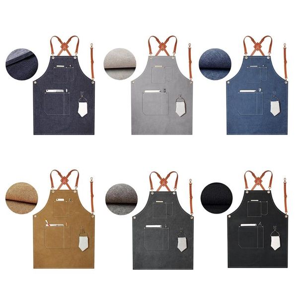 

aprons utility work apron canvas workshop tool with adjustable straps for barber,kitchen,gardener,cafeshop