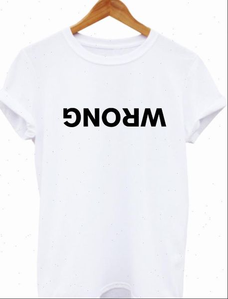 

wrong letters women print tshirt cotton casual funny t shirt for lady tee hipster drop ship z 589, White