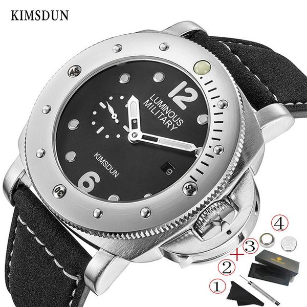 

wristwatches men's watch leather strap military waterproof business casual sports wristwatch men fashion male clock, Slivery;brown