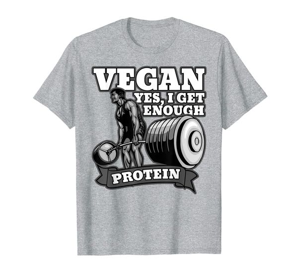 

vegan bodybuilder t-shirt protein, White;black