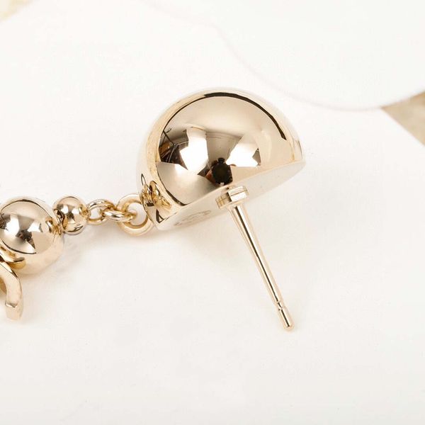 

2021 drop earring with smooth ball design for women wedding jewelry gift in 18k gold plated have stamp box ps4679, Golden