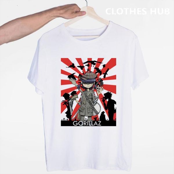 

gorillaz rock band chakakhan noodle men t shirts murdoc russel o neck short sleeves summer casual fashion and women, White;black