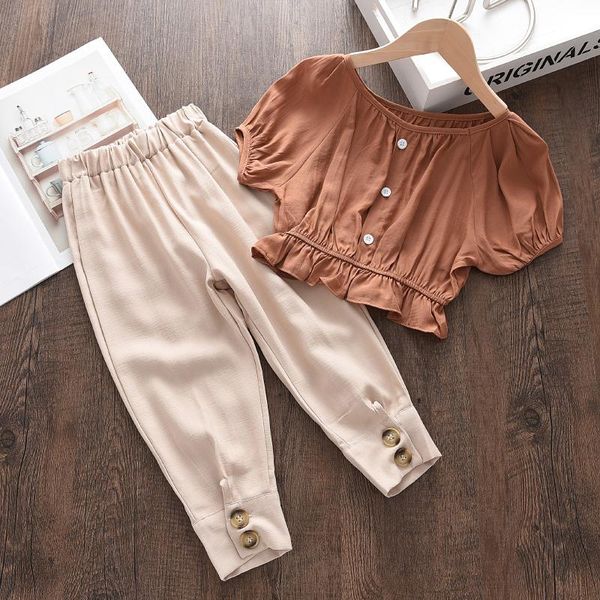 

clothing sets menoea girls 2021 summer baby solid and shorts 2pcs outfits korean fashion children casual suits, White