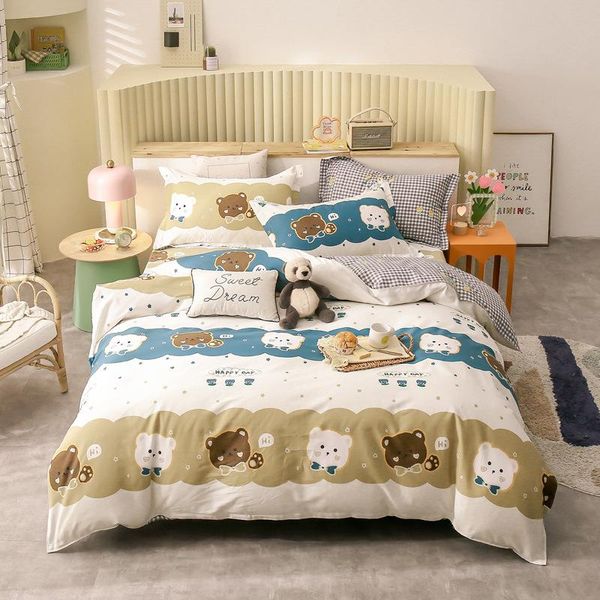 

bedding sets little cats set fashion double design skin-friend cotton fabric quilt cover sheet pillowcases enjoy soft night oceania