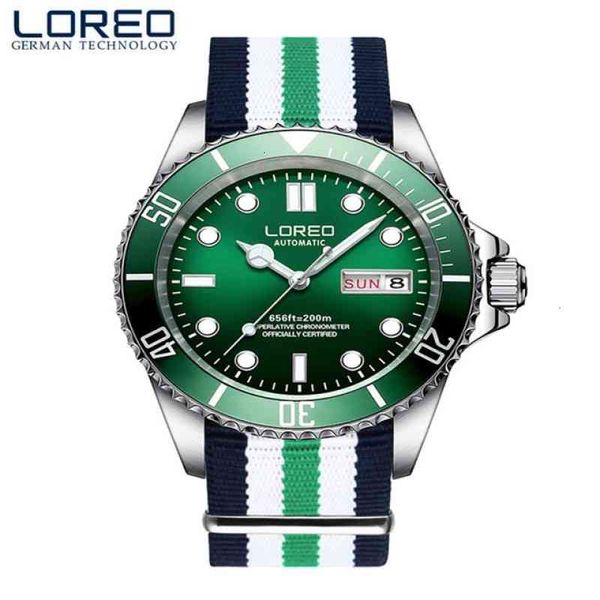 

fashion loreo men luxury mark outdoor sports automatic mechanical watch waterproof 200m military gentlemen pulse, Slivery;brown