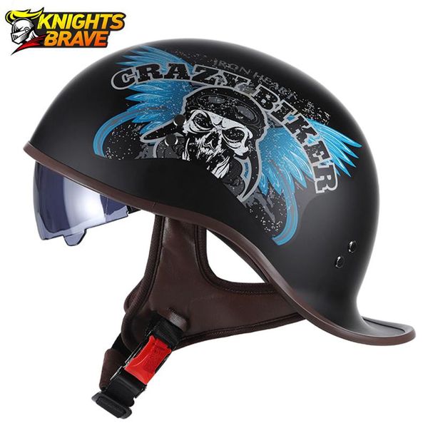 

motorcycle helmets helmet open face retro half casco moto motorbike racing riding off road for men women